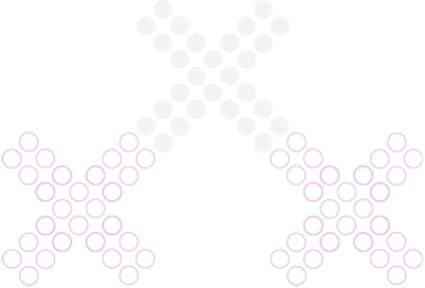 A white and pink x symbol on a black background.