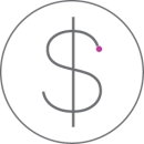 A pink dollar sign in a circle.